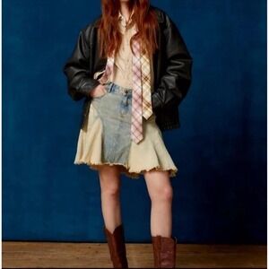 BDG‎ Urban Outfitters Reagan Spliced Denim Mini Skirt Size Small High Waisted
